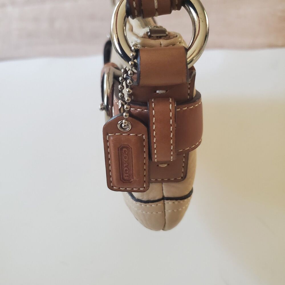 Coach East West Beige Pebbled Leather Demi Convertible Shoulder Bag Y2K NWOT - Picture 4 of 16